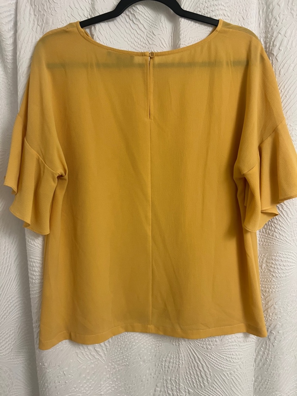 Basque Mustard Yellow Ruffle Sleeve Top - Picture 4 of 4